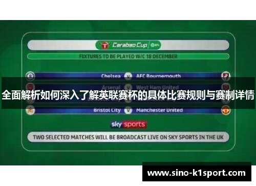 全面解析如何深入了解英联赛杯的具体比赛规则与赛制详情