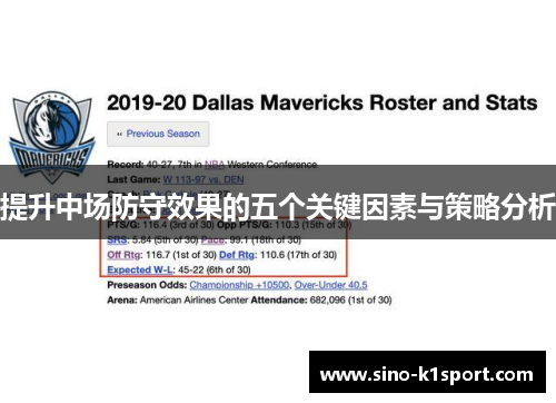 提升中场防守效果的五个关键因素与策略分析 提升中场防守效果的五个关键因素与策略分析